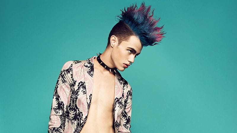 Wavy Colorful Mohawk Style for Men
